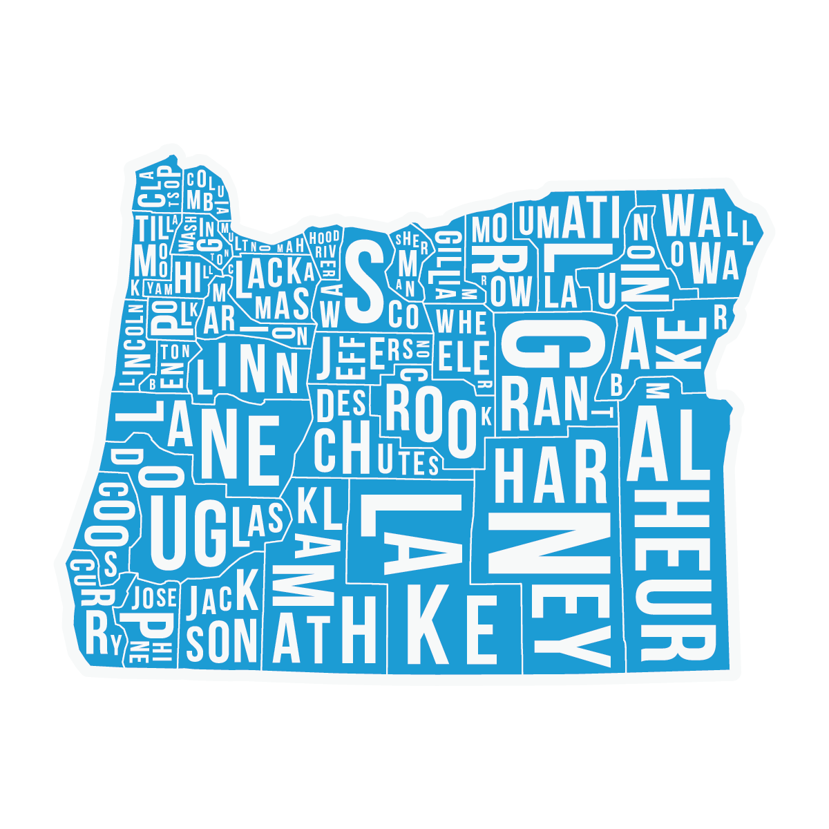 County Map 3.5" Sticker