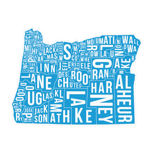 County Map 3.5" Sticker