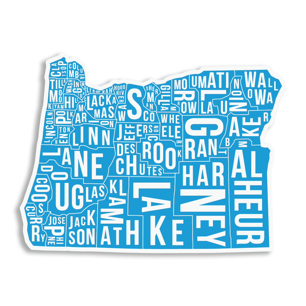 County Map 3.5" Sticker